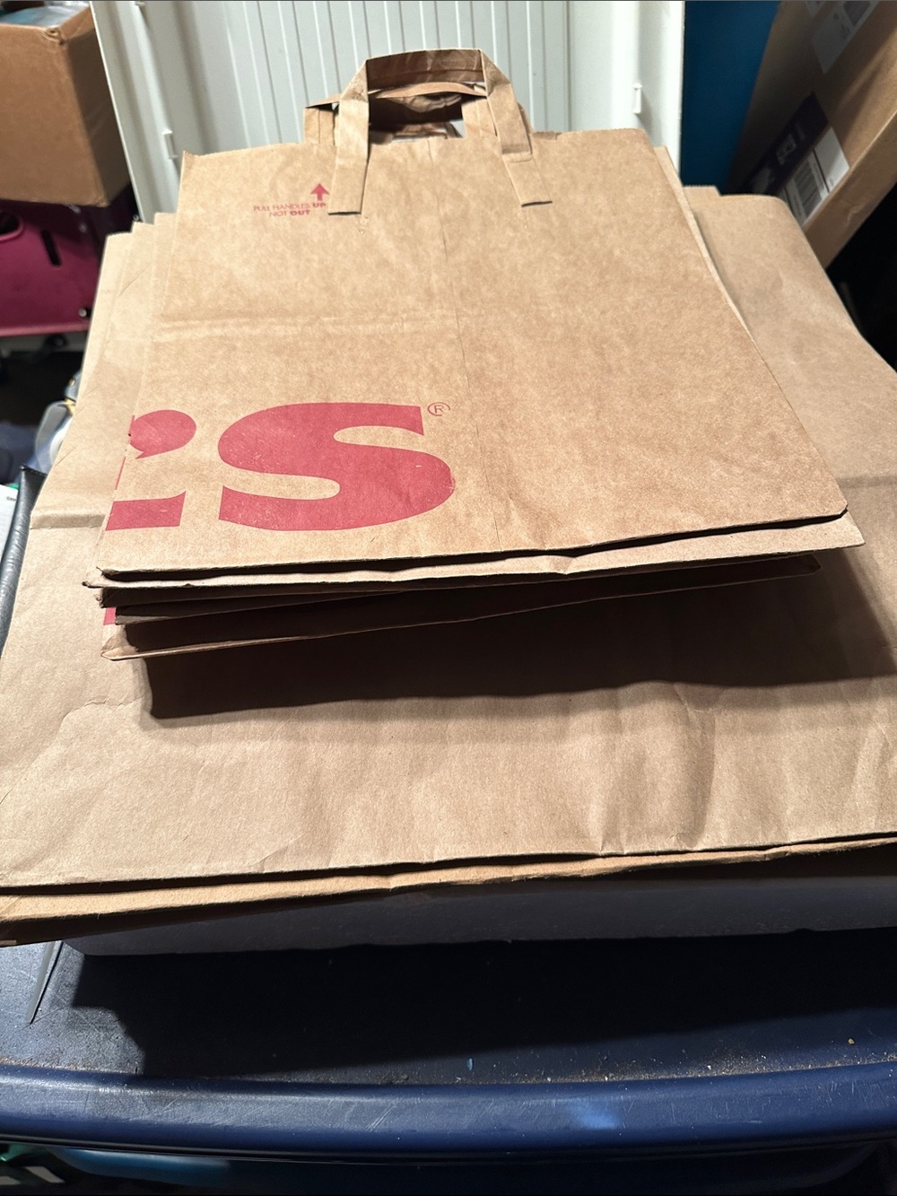 Thirteen various size Kohl’s paper bags
